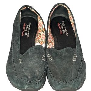 Sketchers Memory Foam Black Suede Loafers- Sz 9M